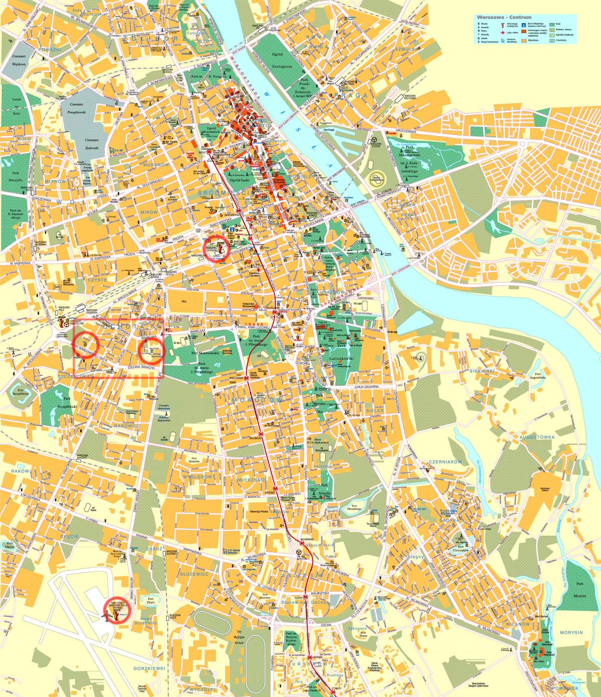 سڑک کے نقشے وارسا ، پولینڈ